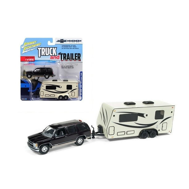 JOHNNY LIGHTNING JLSP016 TRUCK AND TRAILER 1997 CHEVROLET TAHOE with CAMPER 1/64 JOHNNY LIGHTNING JLSP016 TRUCK AND TRAILER 1997 CHEVROLET TAHOE with CAMPER 1/64
